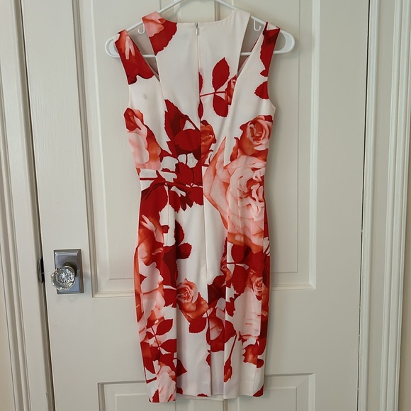 Karen Millen Floral Print Sleeveless Sheath Dress, size US 4 - Picture 4 of 4